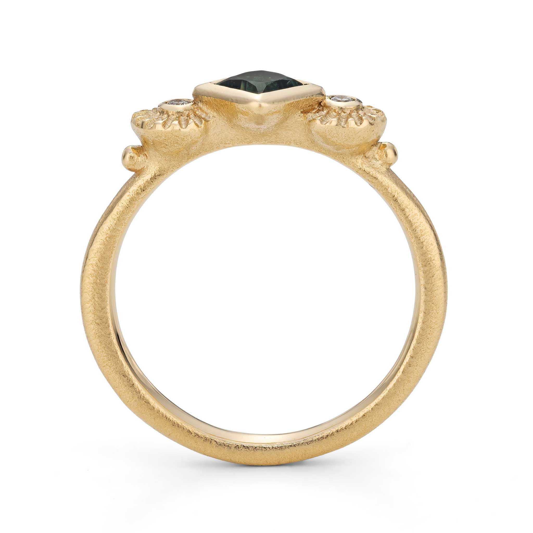 Sapphire Trilogy Ring in 9ct Gold with Diamonds